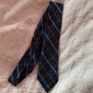 Blue and green plaid / tartar neck tie